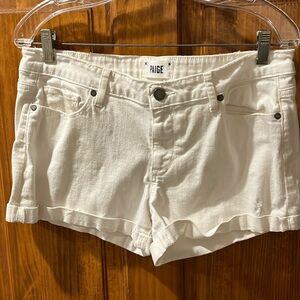 Paige white denim shorts 17 1/2” waist